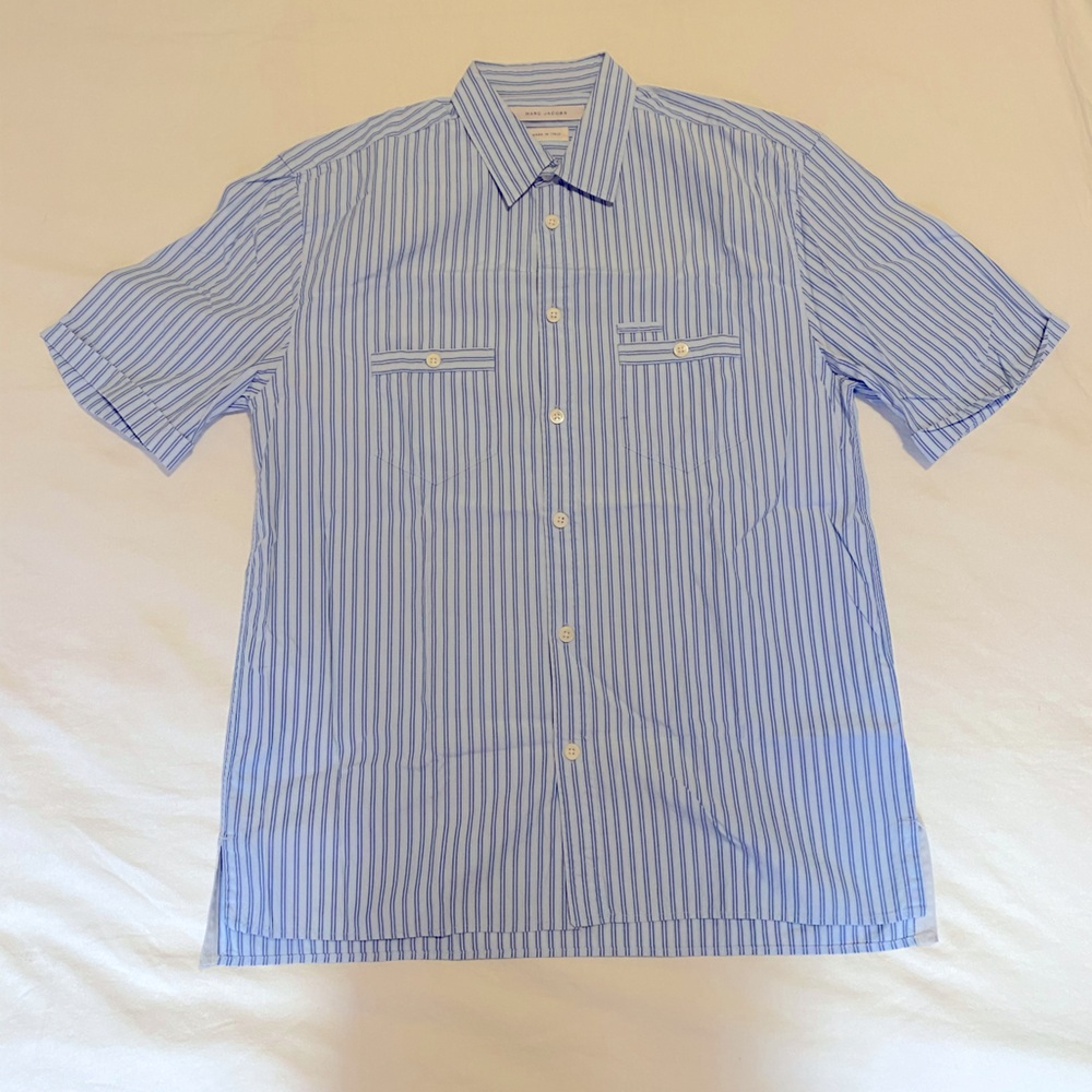 Marc Jacobs Half Button Cotton Striped Shirt‎ Size Medium